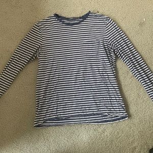 Long sleeve, blue and white t-shirt. Great condition, no stains, no holes. VINCE